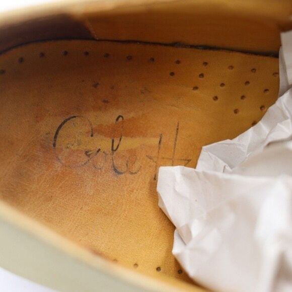 Cole Haan Vintage Cream Leather Oxford Shoes Mens 9.5 Brown Sole - Picture 15 of 16